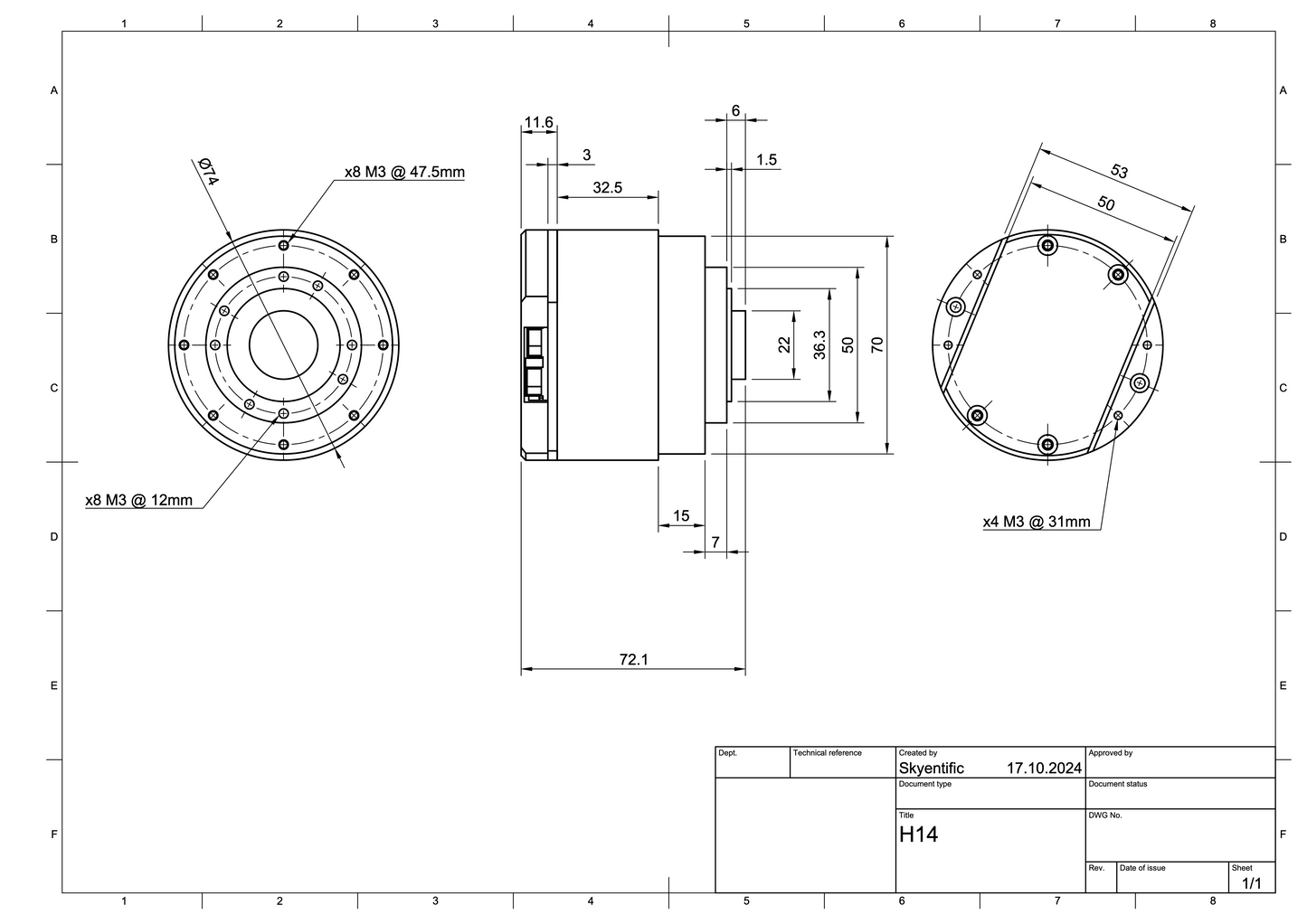 H14 Harmonic Actuator 6.5Nm