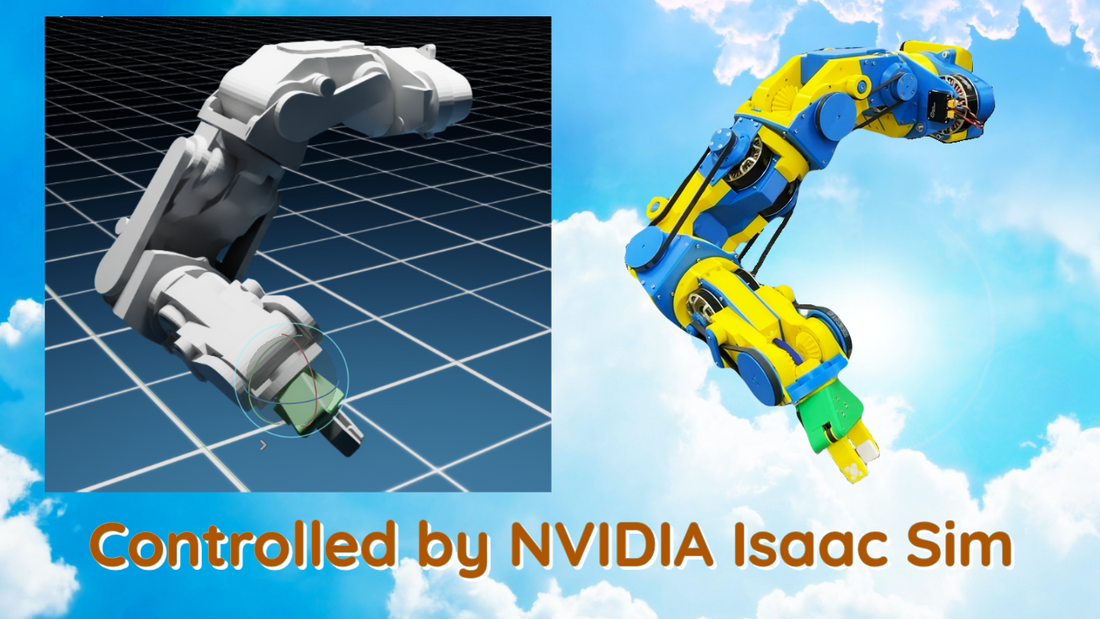Digital Twin: Real Robotic Arm in NVidia Isaac Sim